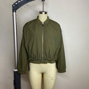 Zara - Olive Green Woven Jacket - Size Medium